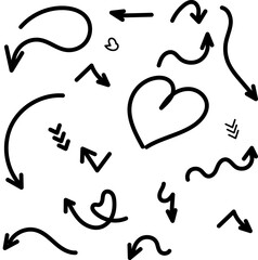 A set of vector heart icons symbolize love and passion for world travel and tourism