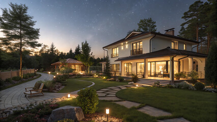 night view of the old town
