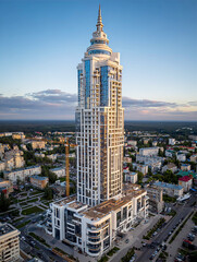 Obraz premium The tallest building in the town