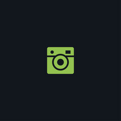 Camera logo icon flat vector design