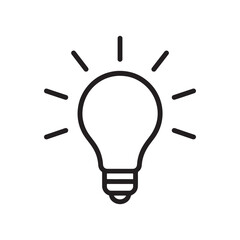 Light bulb icon vector illustration creative idea symbol design energy concept bright lamp power inspiration drawing electric hand business innovation
