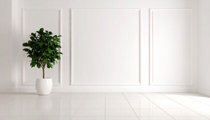 White room with plant
