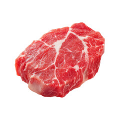 Fototapeta premium Fresh Raw Beef Steak with Marbled Texture, Isolated on White Background for Culinary Presentations and Food Photography
