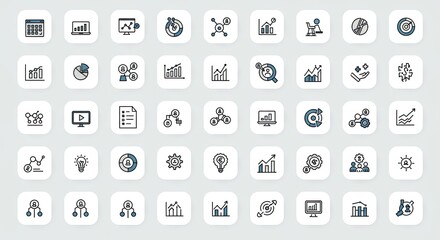 Colorful Infographic Icons Set for User Interface Design