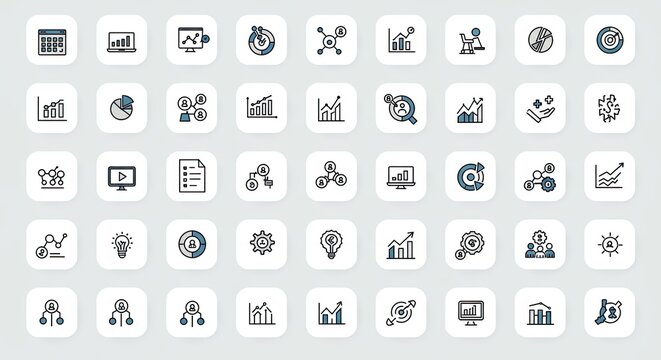 Colorful Infographic Icons Set for User Interface Design