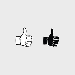 Two thumbs up gestures one white one black
