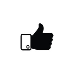 Simple black thumbs up icon