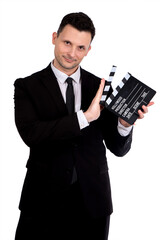 Businessman. Portrait of handsome caucasian man in formal suit. Isolated. 