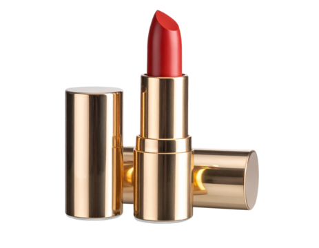 Open Bullet Lipstick Standing Upright with Reflection Effect PNG