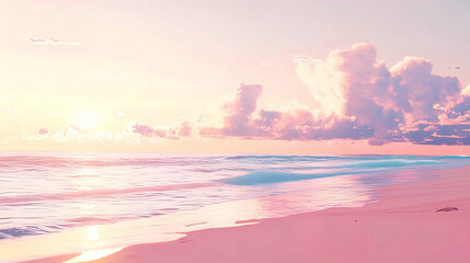 Obraz premium AI Generated - Beautiful sunset over the ocean with clouds in the sky. Professional stock photography for commercial use. High-resolution. Premium quality. Professional grade. Detailed composition.