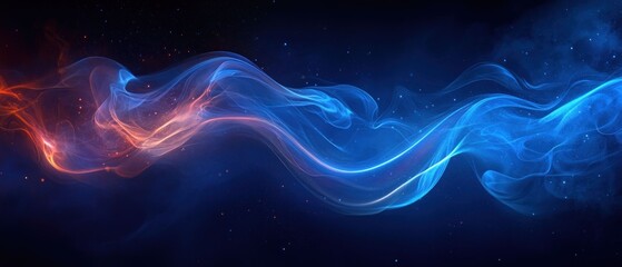 Celestial Stream: A Symphony of Blue and Orange Nebulae