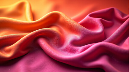 Obraz premium Vibrant Satin Fabric in Warm Colors