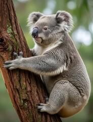 Obraz premium A koala clims a tree