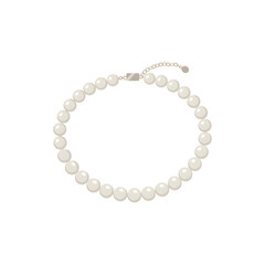 Obraz premium Elegant Pearl Necklace on White Background – Jewelry Minimalism