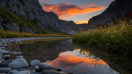 Sunset in the mountains