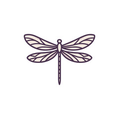 Elegant dragonfly illustration with intricate wing patterns, set against a minimalist background