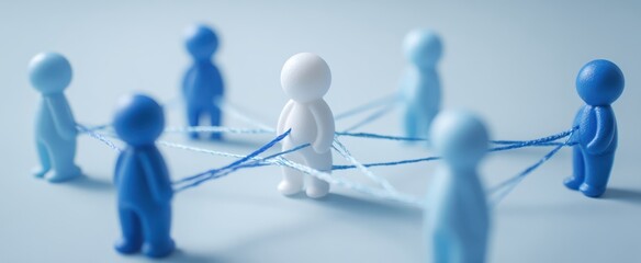 The white figure represents an influential leader in a network of connections.