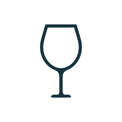 Elegant wine glass silhouette on a minimalist background, perfect for beverage-themed designs