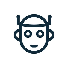 Friendly robot character illustration with a simple design, ideal for tech-related content