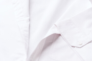 Close up of white Men's shirt.	