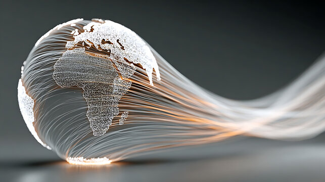 Digital globe with fiber optics highlights connectivity - Powered by Adobe