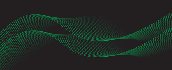 Dark abstract background with glowing wave. Shiny moving lines design element. Elegant dynamic wavy lines. Modern futuristic technology concept. eps10