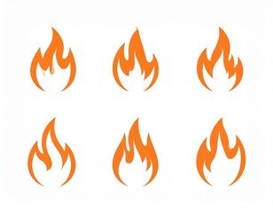 Isolated black fires silhouettes, fire flames icons. Monochrome burn heat elements,