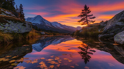 Sunset in the mountains