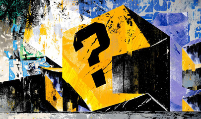 Thought and Curiosity, Abstract background with  Question Mark,  symbolising  doubt, thinking, intellectual growth, and self-inquiry