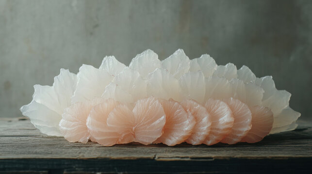 Emperors (Pigface Bream) fish sashimi plate.
Freshly Sliced Sashimi. 

