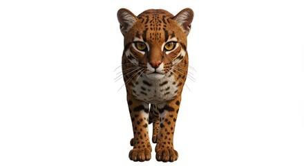 Naklejka premium Ocelot portrait on white background