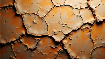 Cracked and Weathered Rusty Metal Surface