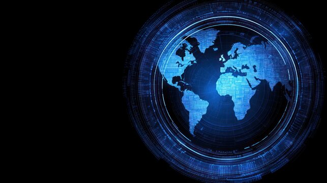 Global Digital Network: A Futuristic World Map Visualization - Powered by Adobe