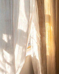 Obraz premium AI Generated - Window with a white curtain hanging from it, providing a view of the outside. Professional stock photography for commercial use. High-resolution. Premium quality. Professional grade.