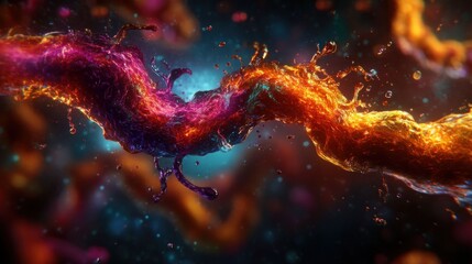 Abstract Cosmic Liquid Dance: A Symphony of Color and Form