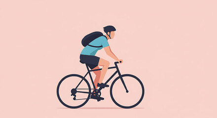 A man riding a bicycle silhouette vector illustration