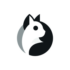 Stylized silhouette of a cat in profile, set against a minimalist background, ideal for branding