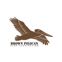 Pelican Bird logo design vector. Silhouette Pelican Bird Template Illustration