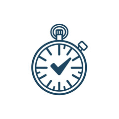 Vintage stopwatch with a checkmark, symbolizing time management, efficiency, and success