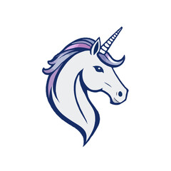 Simple, Iconic Unicorn Head