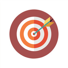 Bullseye Flat Icon of Arrow Hitting Target