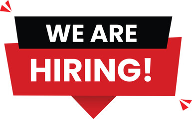 We are hiring! Bold announcement banner for recruitment