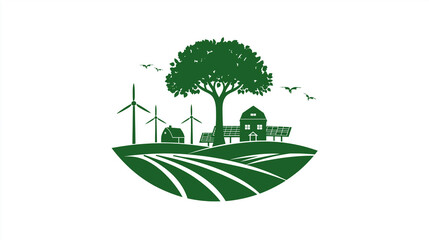 Obraz premium Rural Eco - Energy Logo, Sustainable Design For Agricultural Brands
