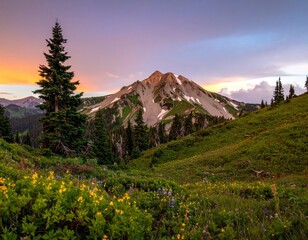 Obraz premium sunset in the mountains