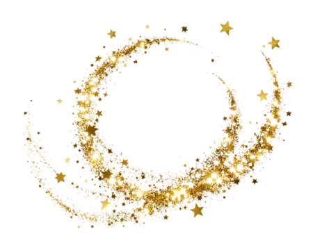 Glowing Christmas Sparkle Trail with Magical Twinkle Lights – Isolated PNG