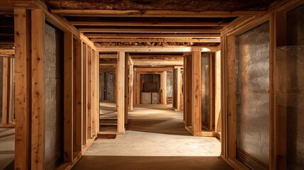 Unfinished basement construction: A promising space for future home improvement projects.