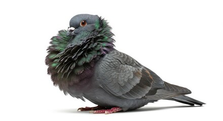 Pigeon with fluffy crest portrait