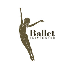 Ballet Dancer logo design vector. Silhouette Ballet Player Template Illustration