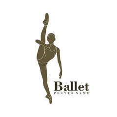Ballet Dancer logo design vector. Silhouette Ballet Player Template Illustration