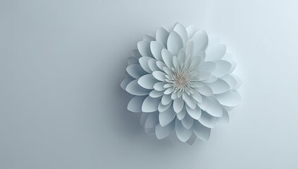 Light-blue paper flower on light-gray background